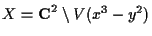 $X={\bf C}^2 \setminus V(x^3-y^2)$